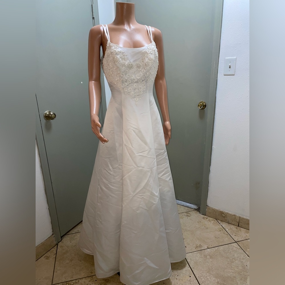 Golden Gate Bridal Couture Top Embroidery and pearl beads with double thin strap